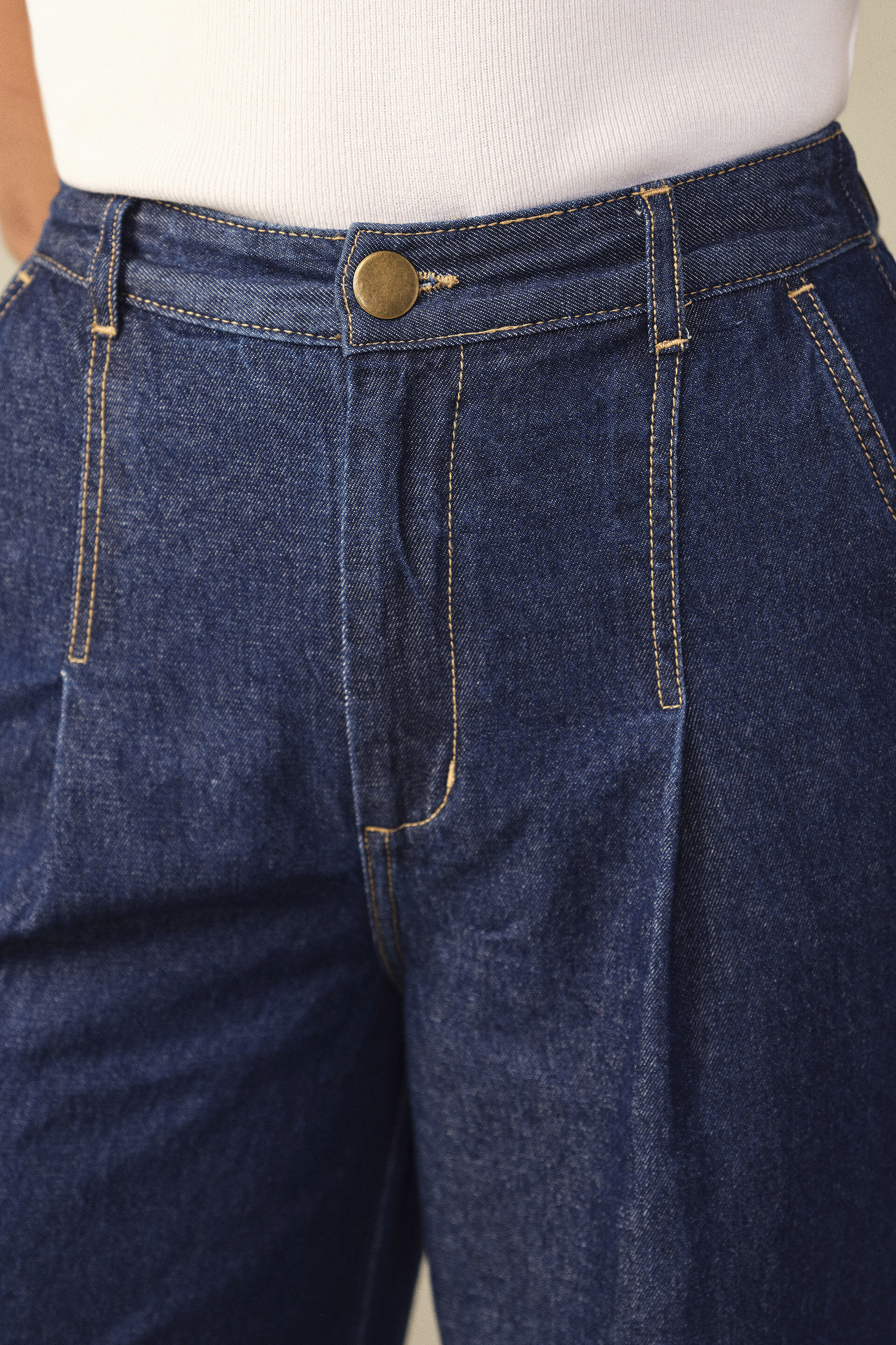 Straight Denim Trousers in Blue, Blue, image 4